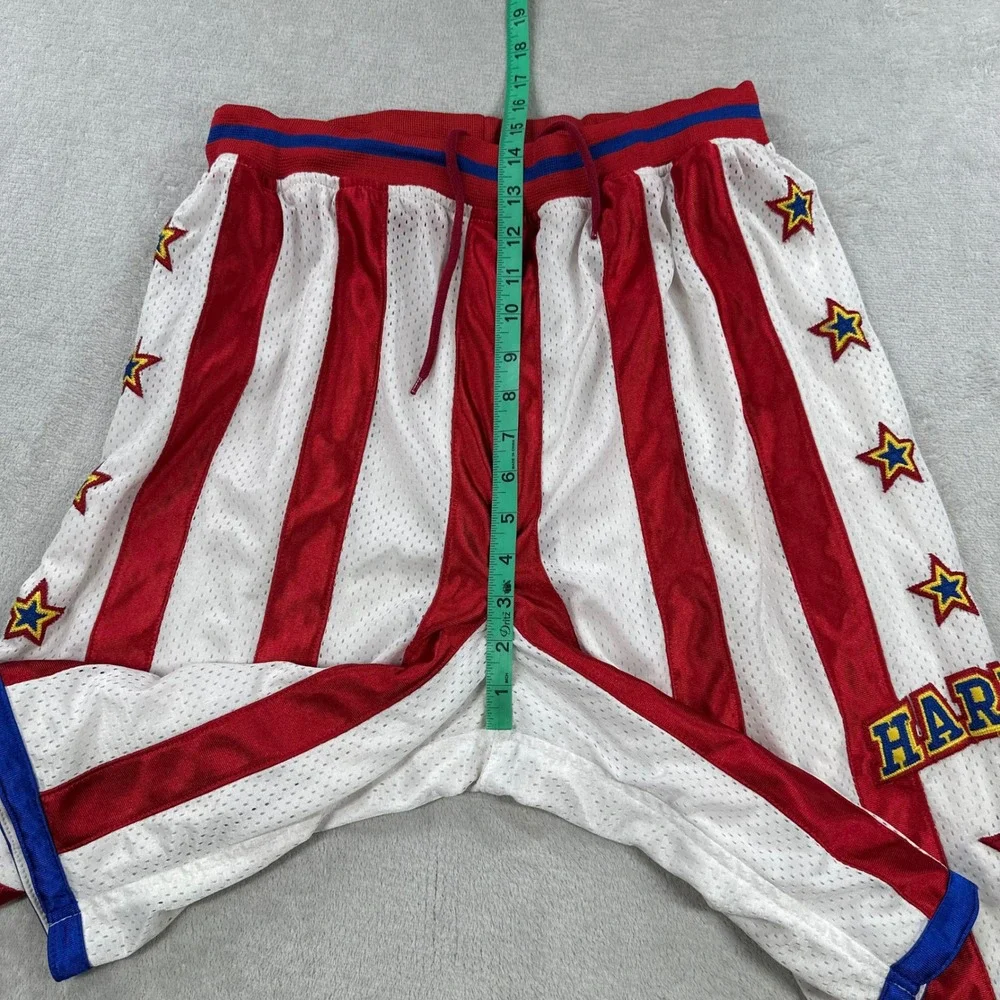 Harlem Globetrotters Basketball Shorts Men M Red White Striped Mesh Star Logo